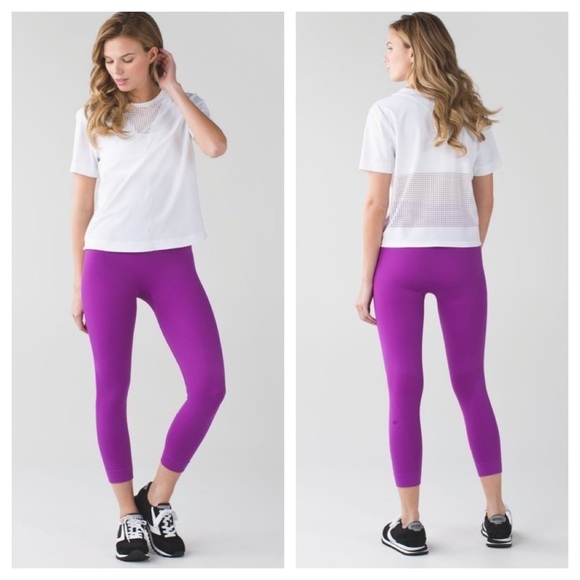 Lululemon Zone In Crop Leggings Violet Seamless - Picture 1 of 11